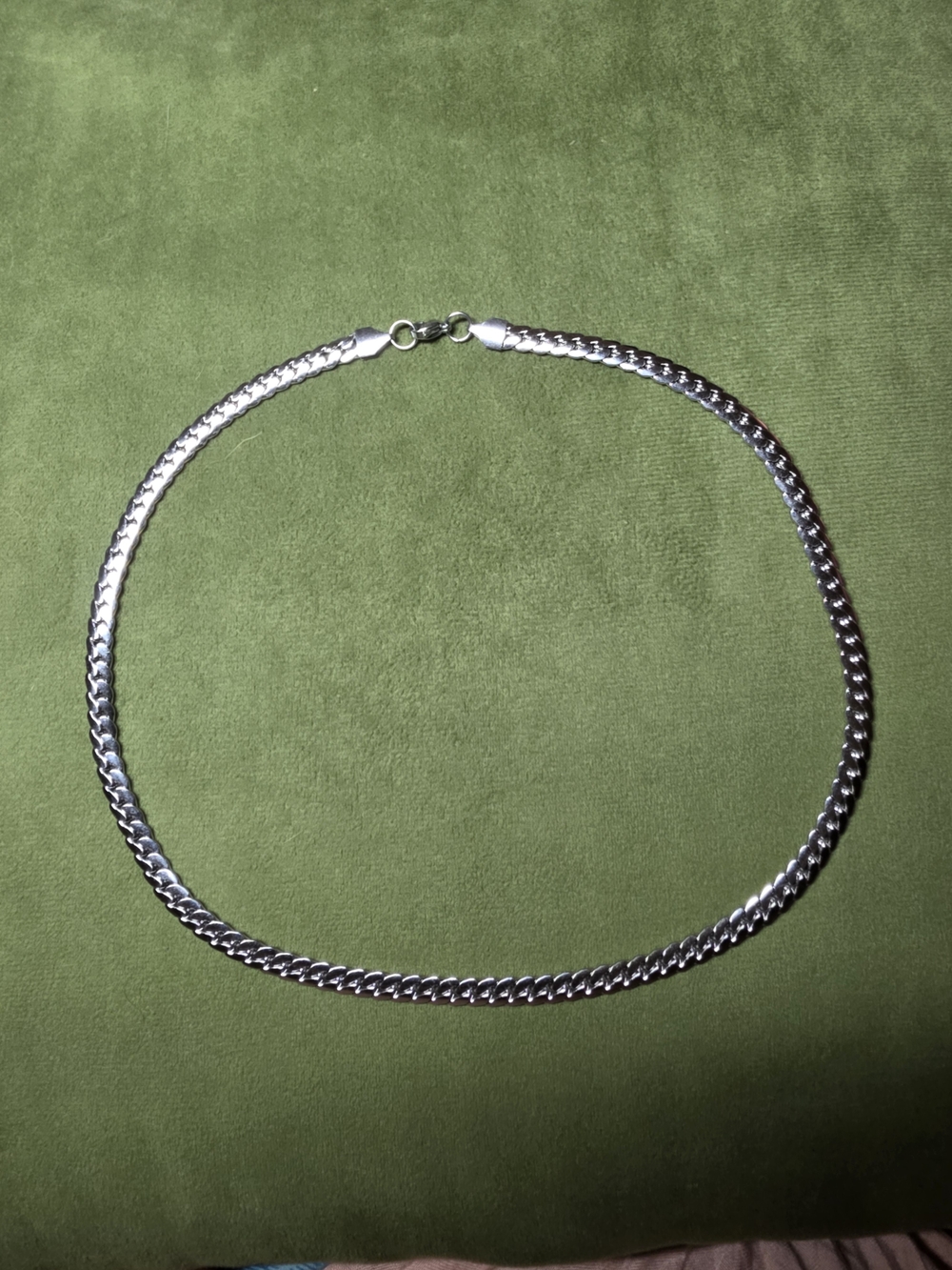 Polished Silver Cuban Link Choker Necklace for Women